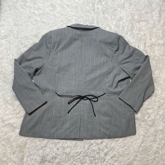 Lane Bryant Gray One Button Business Office Blazer Womens Size 24 Jacket - Picture 11 of 12